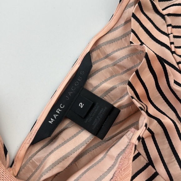 Marc Jacobs Black and Pink Striped Blouse silk 2 - Picture 2 of 3